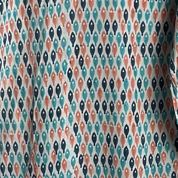 Roller Rabbit Modern Style Pattern Womens Size M Shoal Of Fish Colorful Shirt - Picture 5 of 9